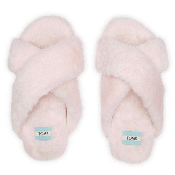 Toms Women's Susie Eva Faux Fur Slip On Slippers Slides Pink Size 9 - Picture 6 of 6